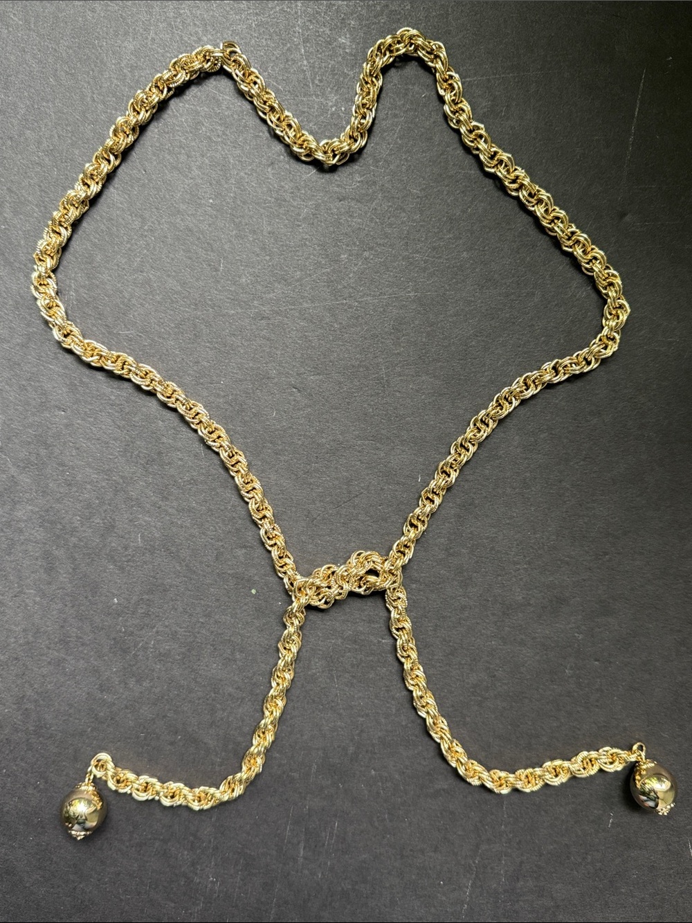 Vintage Lariat Gold Rope Necklace - Picture 16 of 16